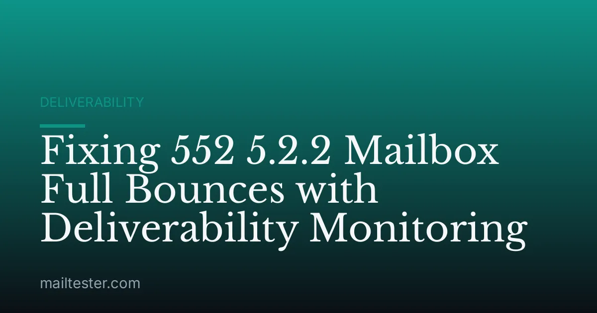 Fixing 552 5.2.2 Mailbox Full Bounces with Deliverability Monitoring