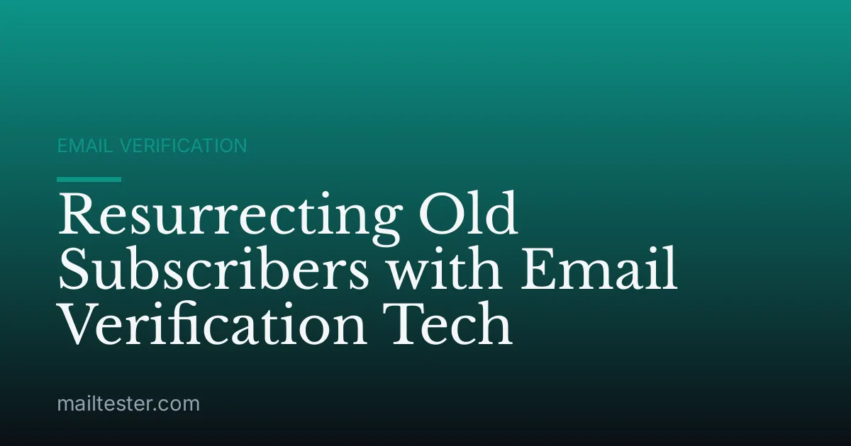 Resurrecting Old Subscribers with Email Verification Tech