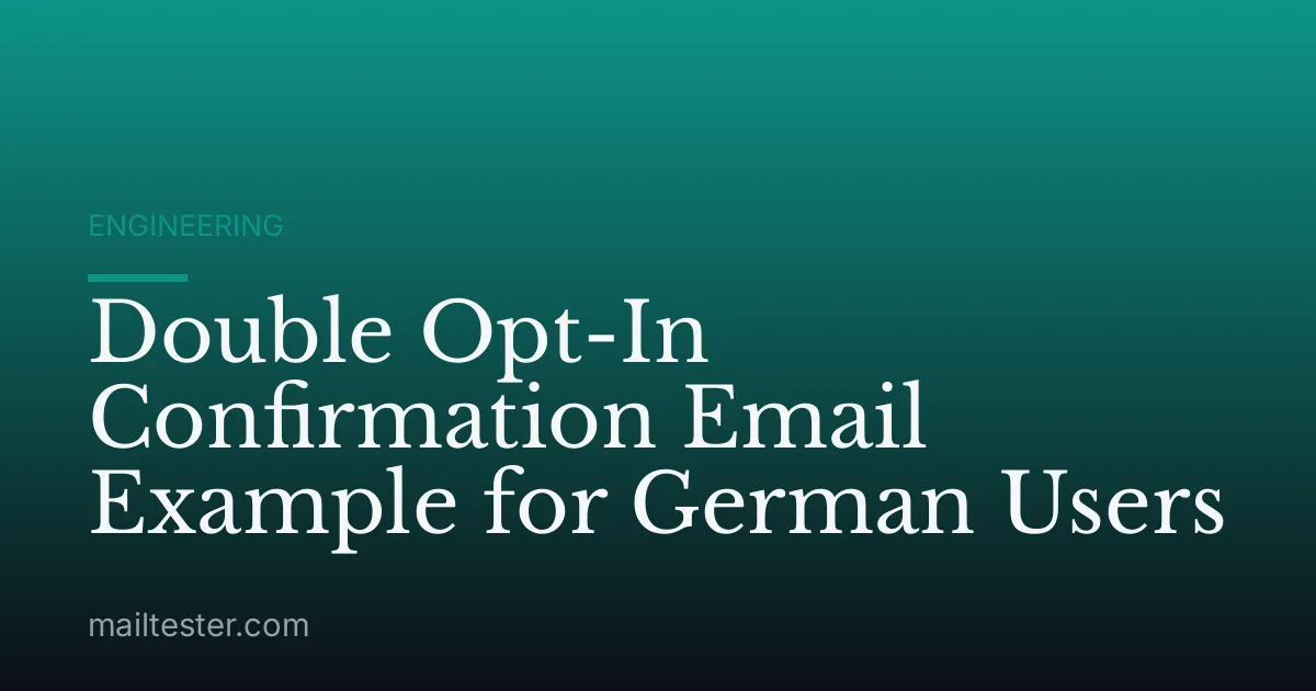 Double Opt-In Confirmation Email Example for German Users