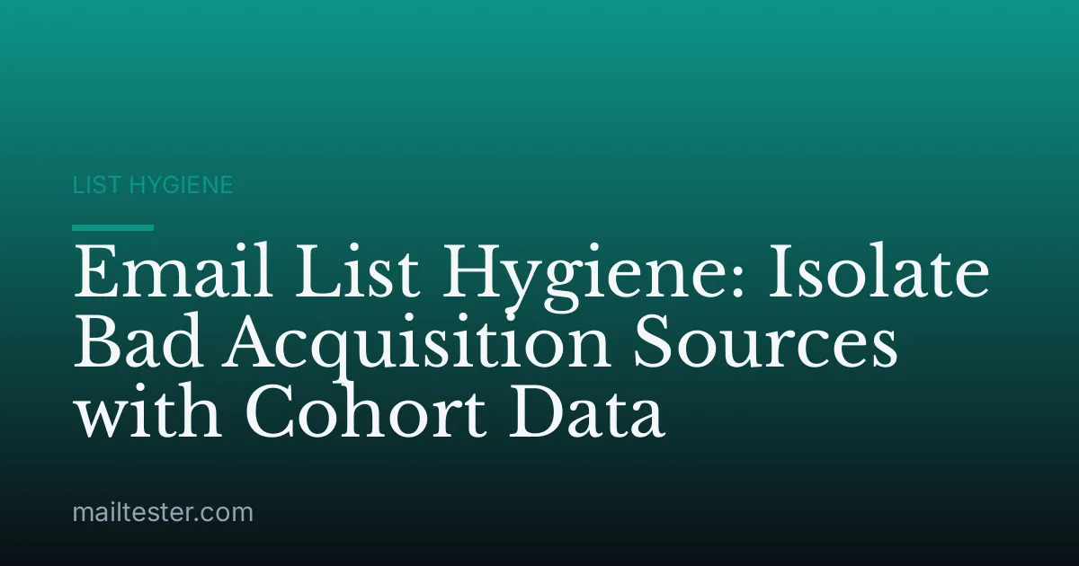 Email List Hygiene: Isolate Bad Acquisition Sources with Cohort Data