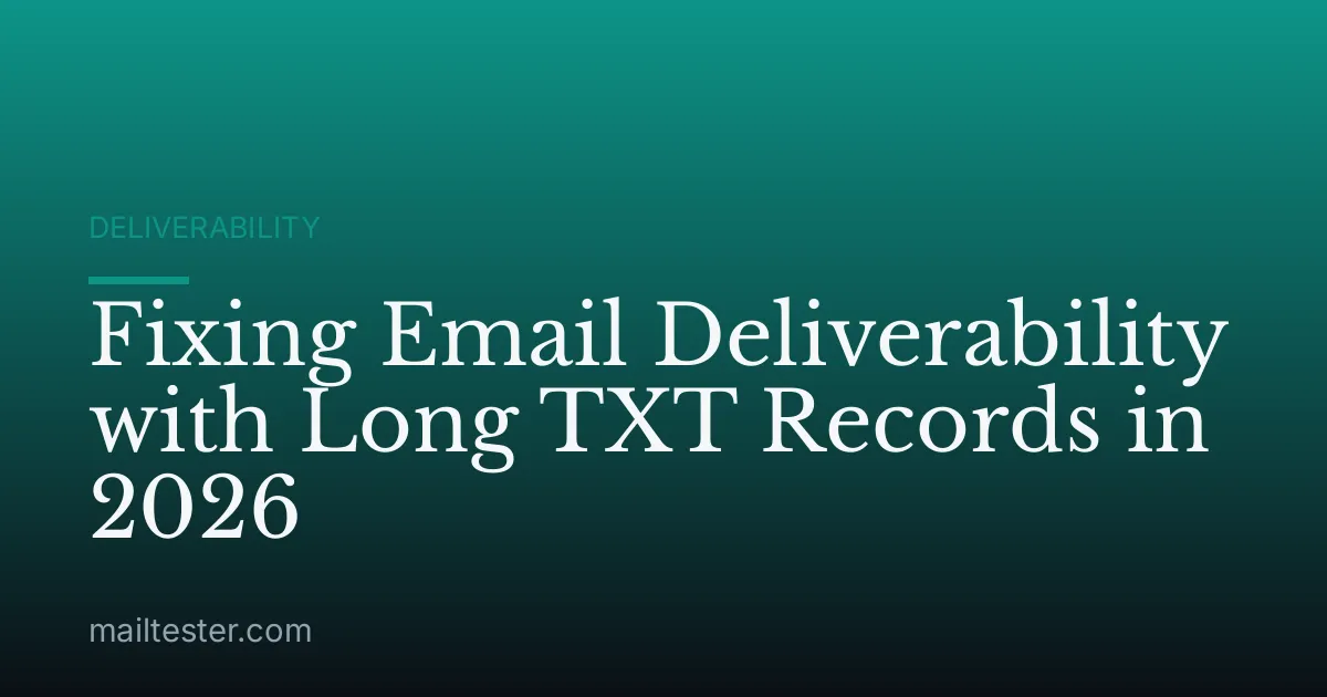 Fixing Email Deliverability with Long TXT Records in 2026