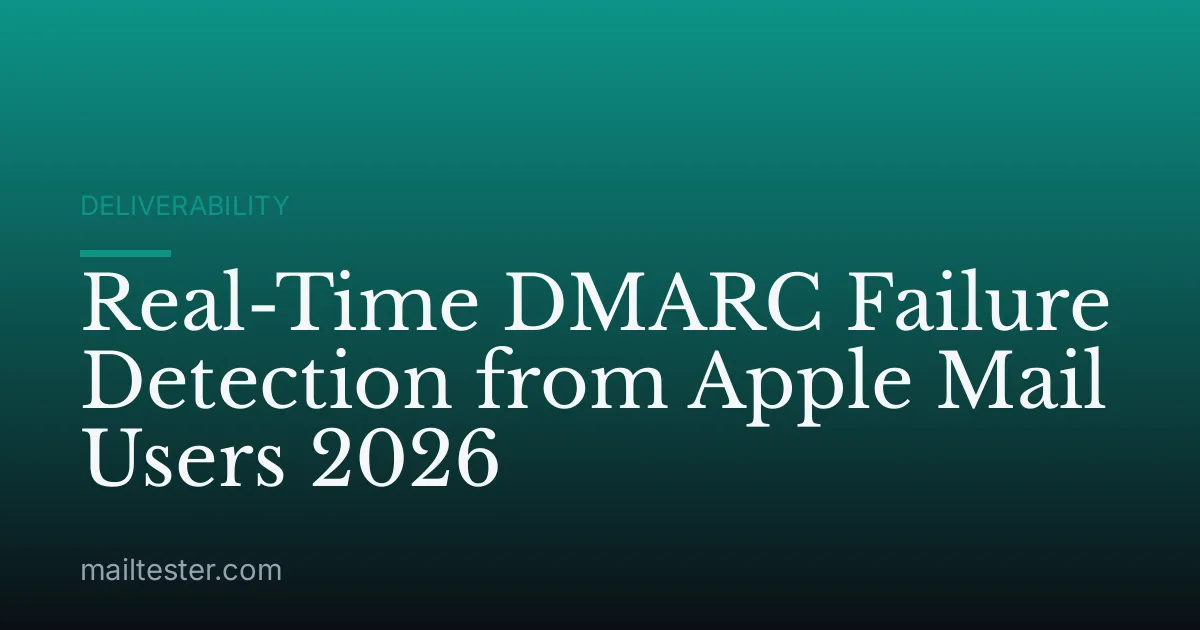 Real-Time DMARC Failure Detection from Apple Mail Users 2026