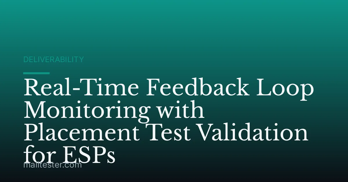 Real-Time Feedback Loop Monitoring with Placement Test Validation for ESPs
