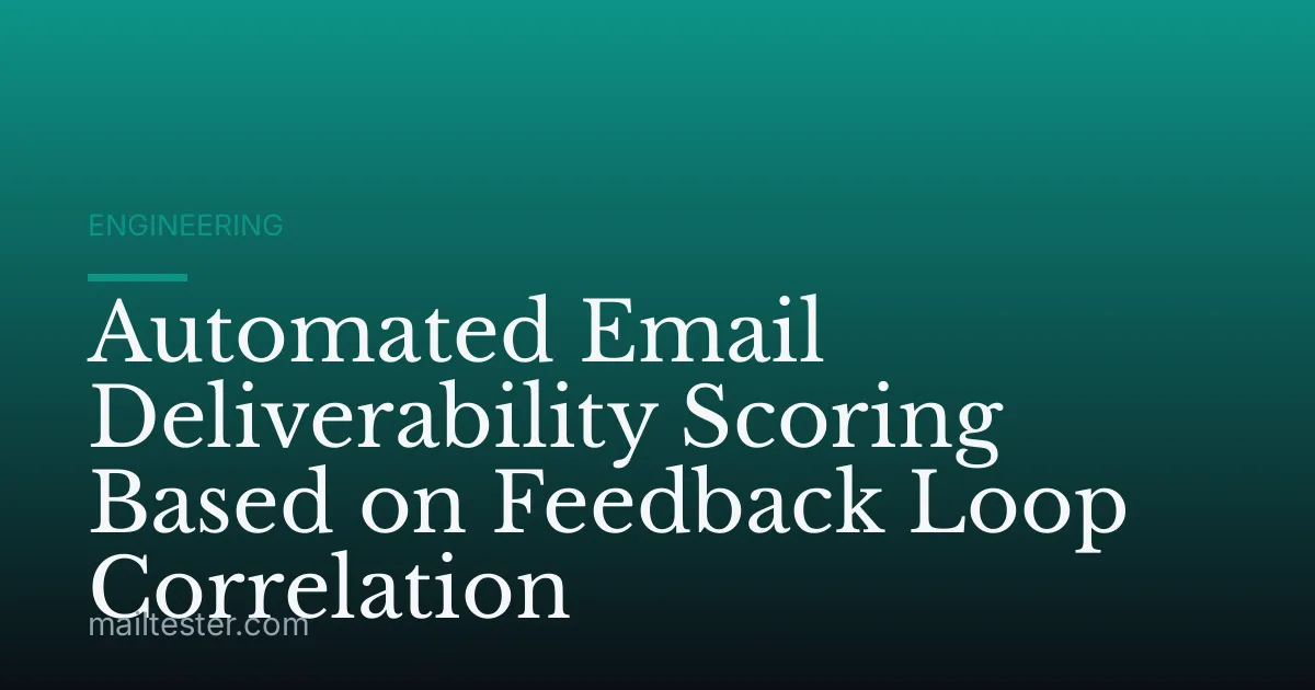 Automated Email Deliverability Scoring Based on Feedback Loop Correlation