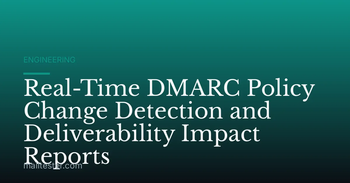 Real-Time DMARC Policy Change Detection and Deliverability Impact Reports