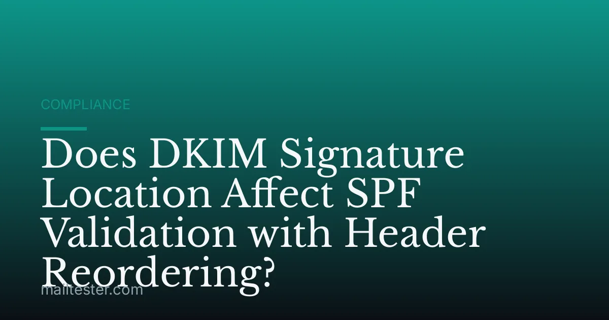 Does DKIM Signature Location Affect SPF Validation with Header Reordering?