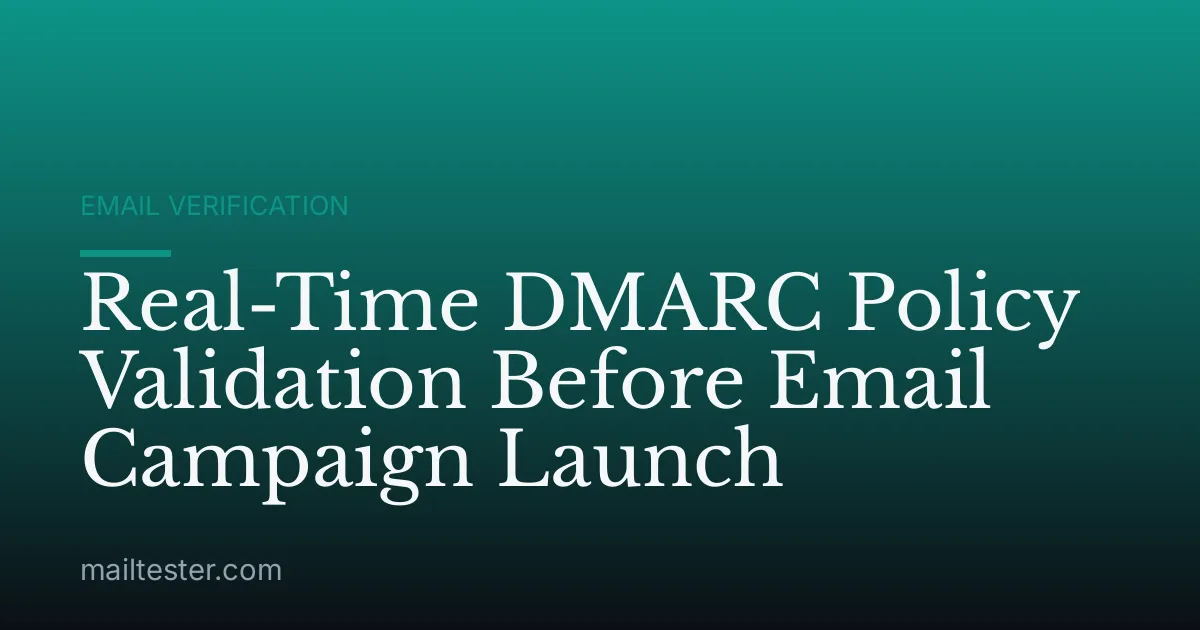 Real-Time DMARC Policy Validation Before Email Campaign Launch