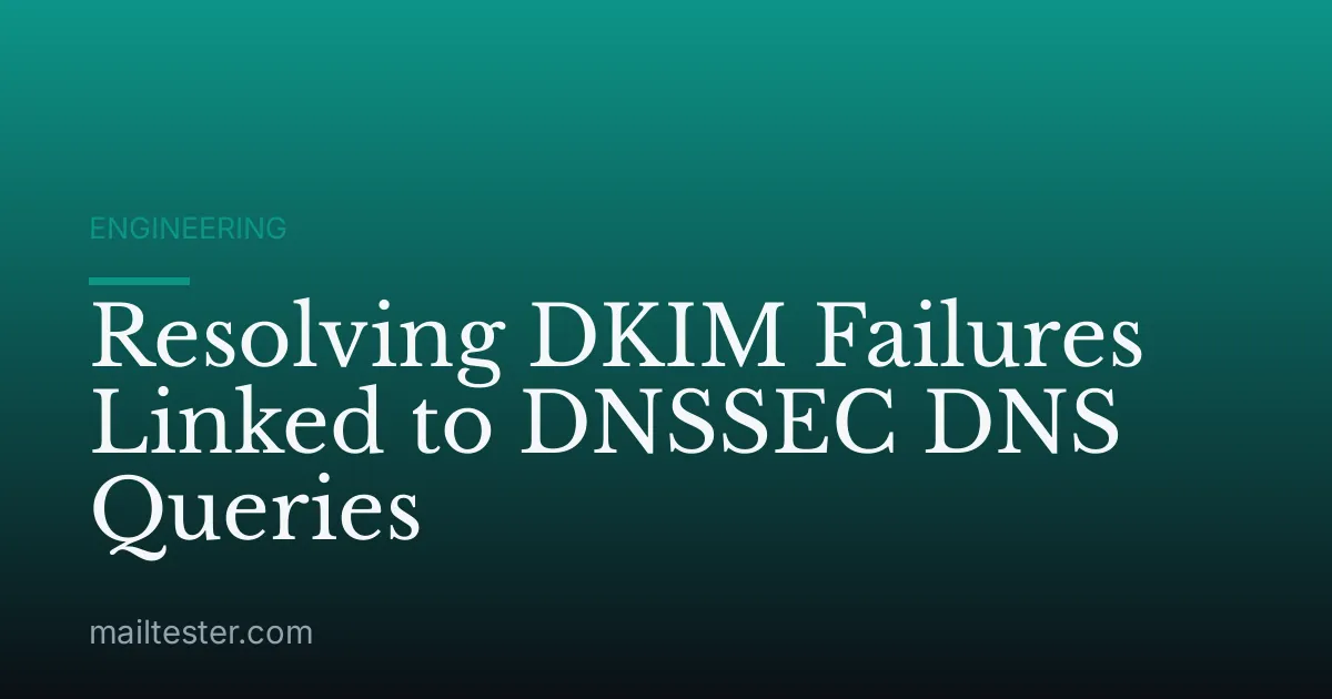 Resolving DKIM Failures Linked to DNSSEC DNS Queries