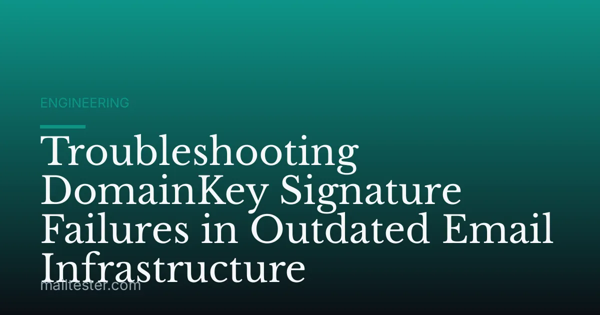 Troubleshooting DomainKey Signature Failures in Outdated Email Infrastructure
