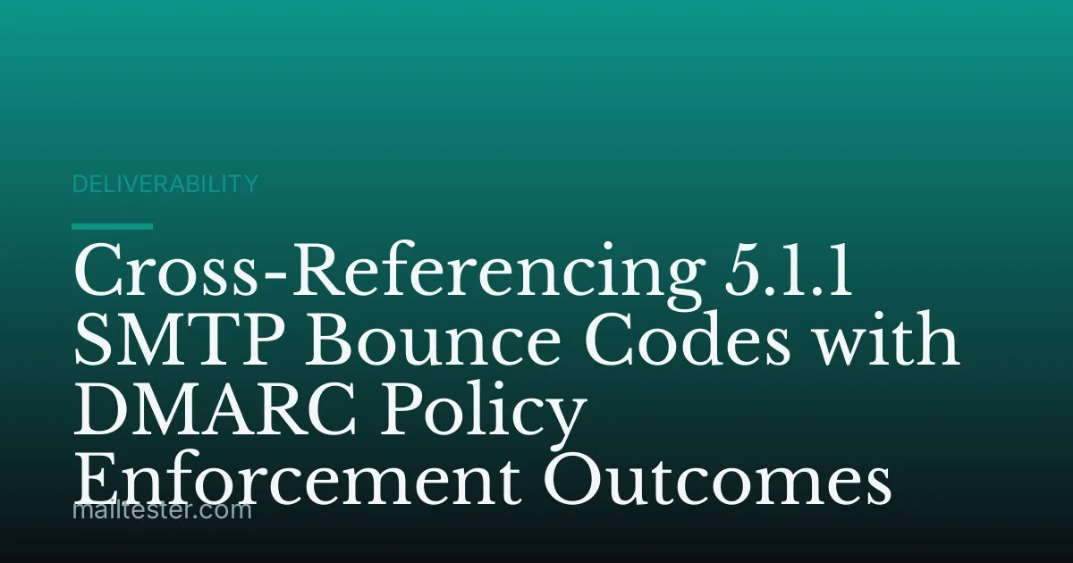 Cross-Referencing 5.1.1 SMTP Bounce Codes with DMARC Policy Enforcement Outcomes