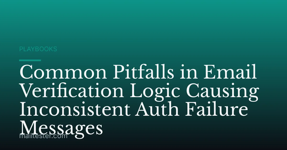 Common Pitfalls in Email Verification Logic Causing Inconsistent Auth Failure Messages