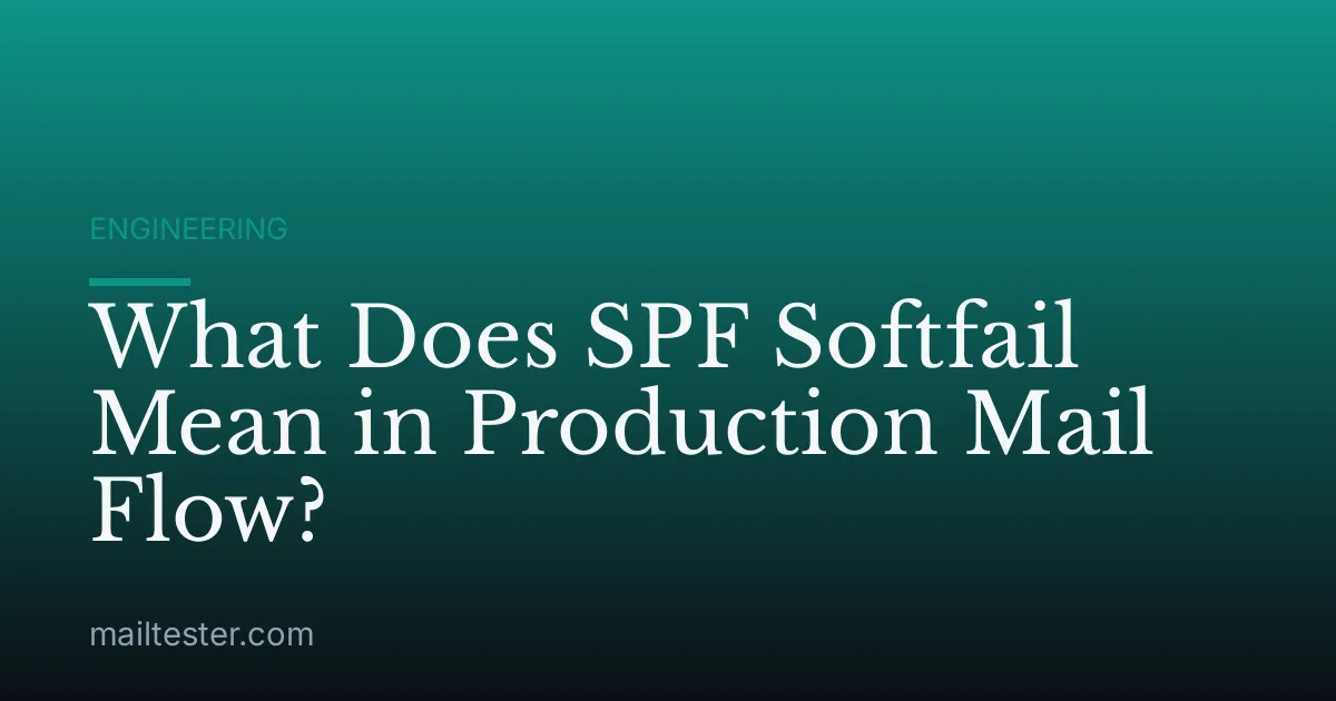 What Does SPF Softfail Mean in Production Mail Flow?