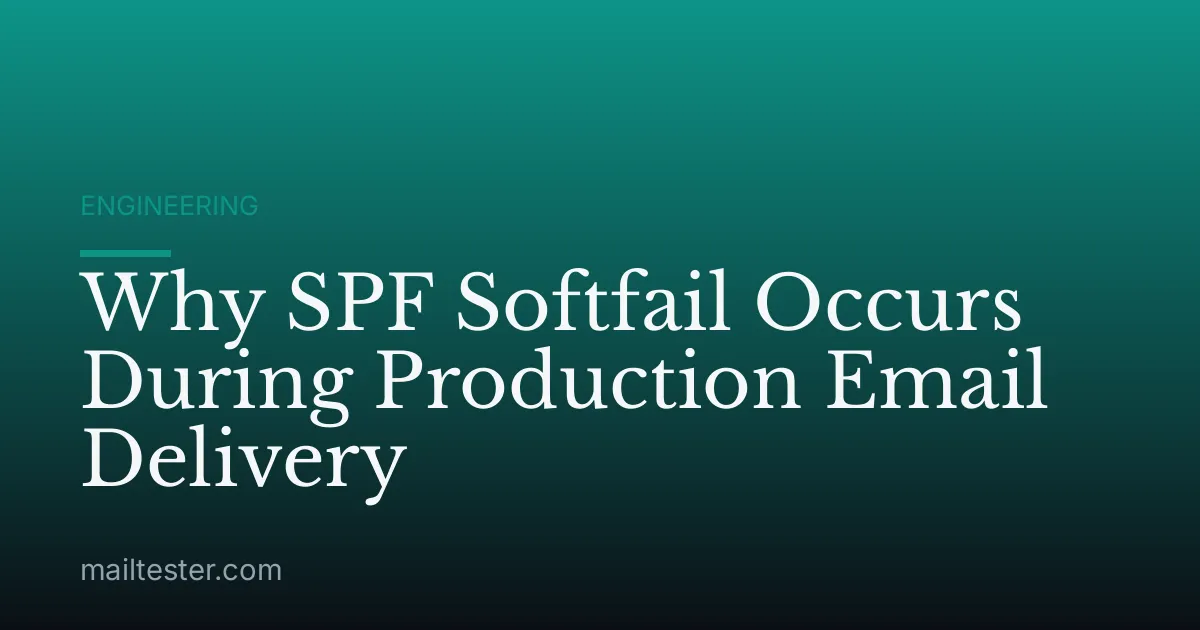 Why SPF Softfail Occurs During Production Email Delivery