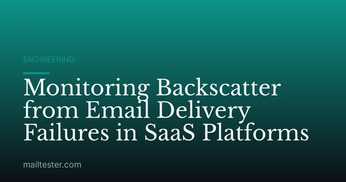 Monitoring Backscatter from Email Delivery Failures in SaaS Platforms