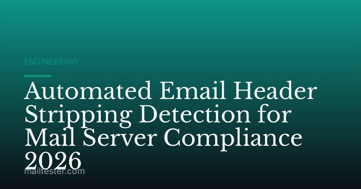Automated Email Header Stripping Detection for Mail Server Compliance 2026