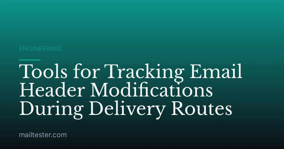 Tools for Tracking Email Header Modifications During Delivery Routes