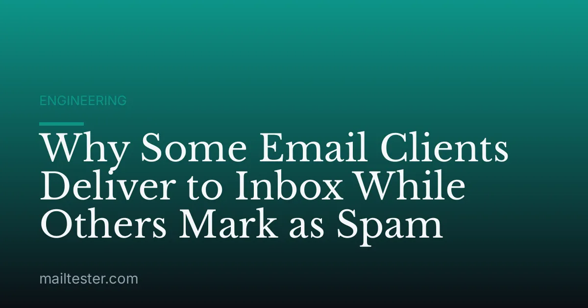 Why Some Email Clients Deliver to Inbox While Others Mark as Spam