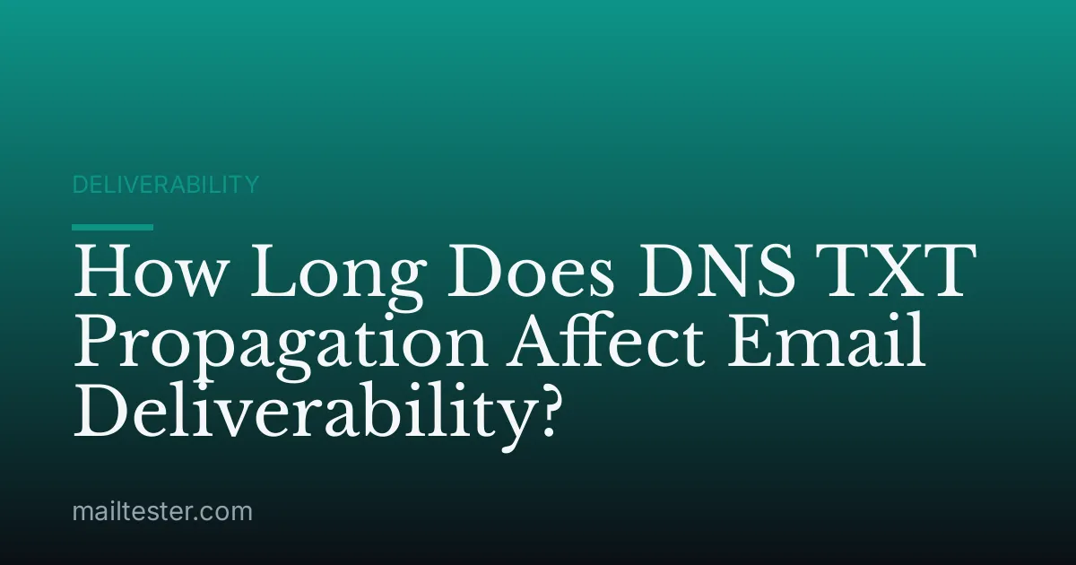 How Long Does DNS TXT Propagation Affect Email Deliverability?
