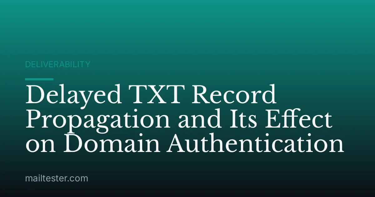 Delayed TXT Record Propagation and Its Effect on Domain Authentication