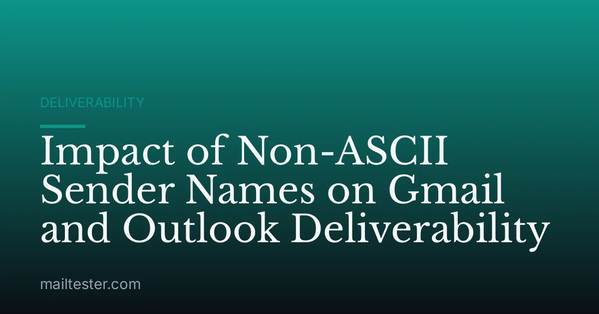 Impact of Non-ASCII Sender Names on Gmail and Outlook Deliverability