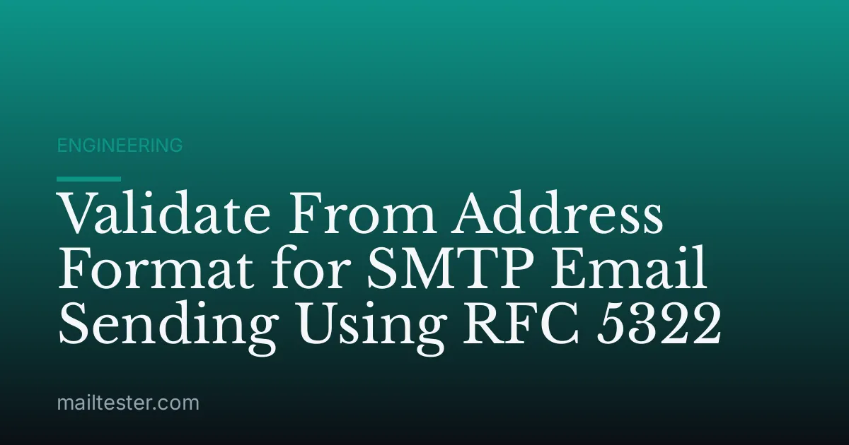 Validate From Address Format for SMTP Email Sending Using RFC 5322