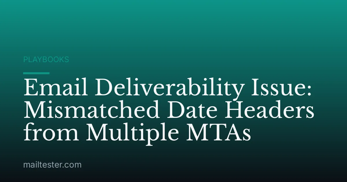 Email Deliverability Issue: Mismatched Date Headers from Multiple MTAs