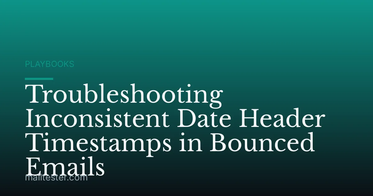 Troubleshooting Inconsistent Date Header Timestamps in Bounced Emails