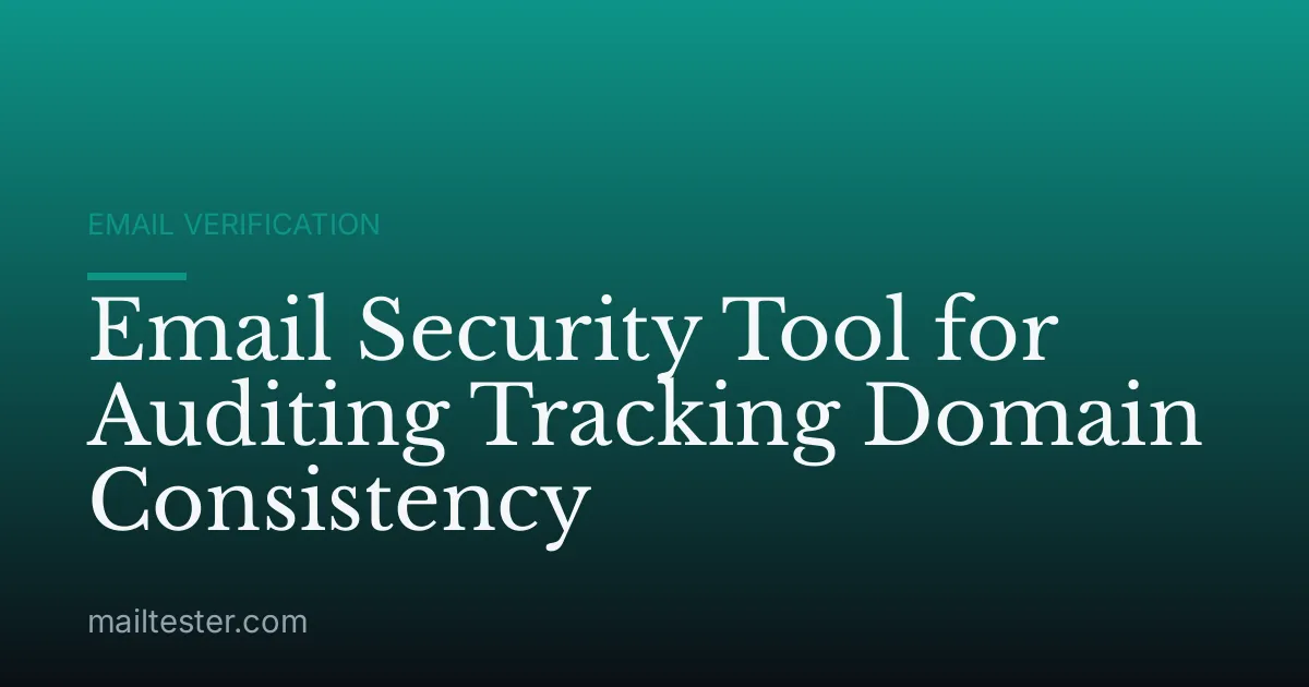 Email Security Tool for Auditing Tracking Domain Consistency