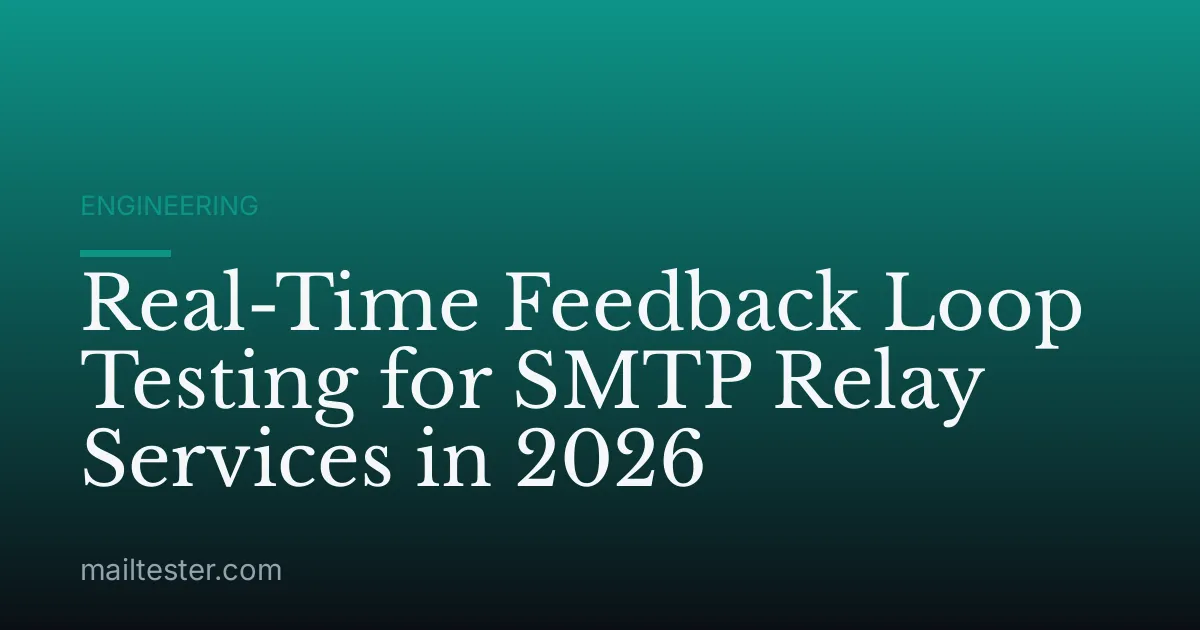 Real-Time Feedback Loop Testing for SMTP Relay Services in 2026
