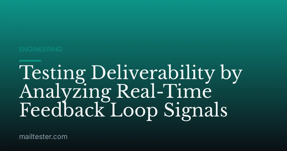 Testing Deliverability by Analyzing Real-Time Feedback Loop Signals