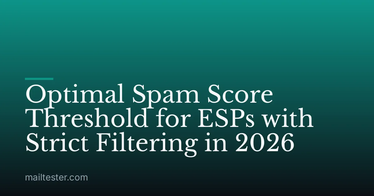 Optimal Spam Score Threshold for ESPs with Strict Filtering in 2026