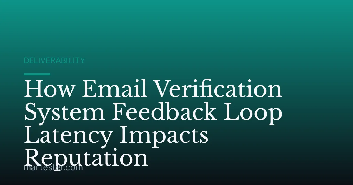 How Email Verification System Feedback Loop Latency Impacts Reputation
