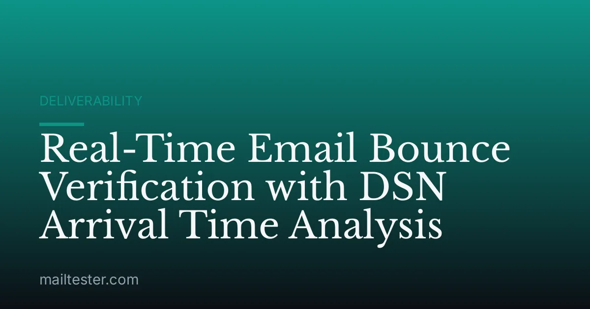 Real-Time Email Bounce Verification with DSN Arrival Time Analysis