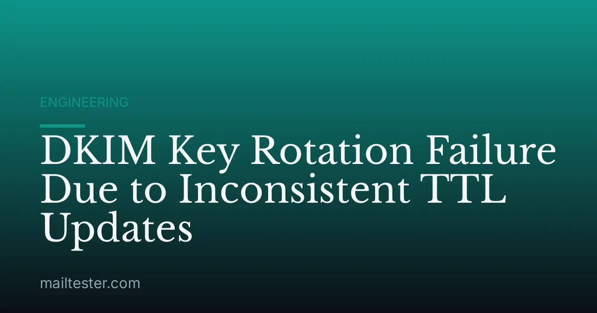DKIM Key Rotation Failure Due to Inconsistent TTL Updates