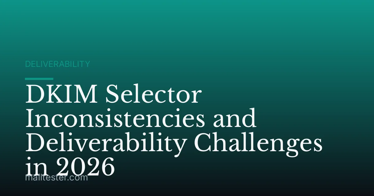 DKIM Selector Inconsistencies and Deliverability Challenges in 2026
