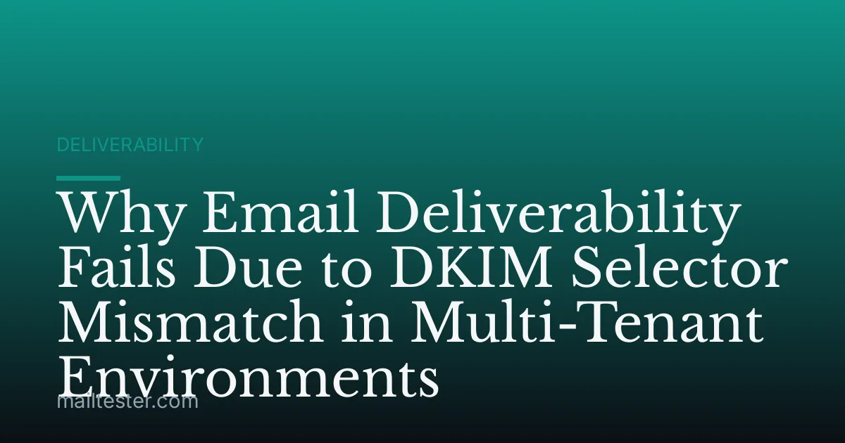 Why Email Deliverability Fails Due to DKIM Selector Mismatch in Multi-Tenant Environments