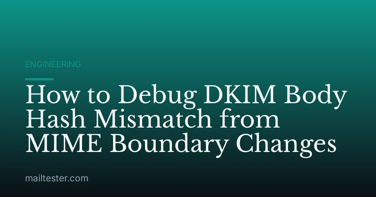 How to Debug DKIM Body Hash Mismatch from MIME Boundary Changes
