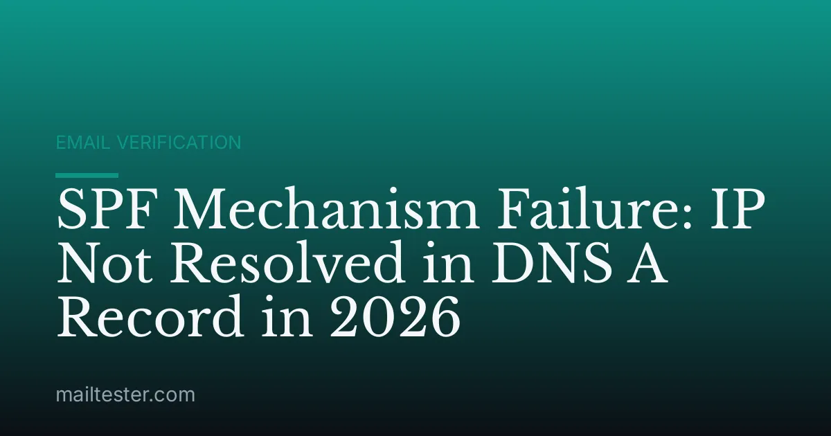 SPF Mechanism Failure: IP Not Resolved in DNS A Record in 2026