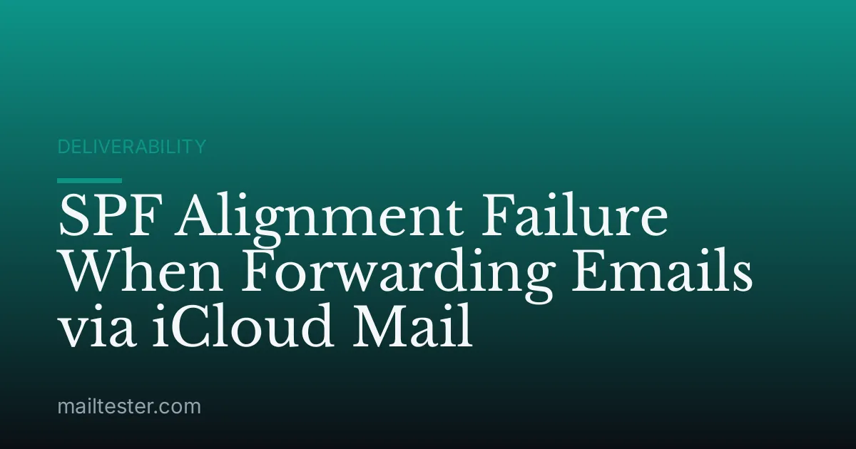 SPF Alignment Failure When Forwarding Emails via iCloud Mail