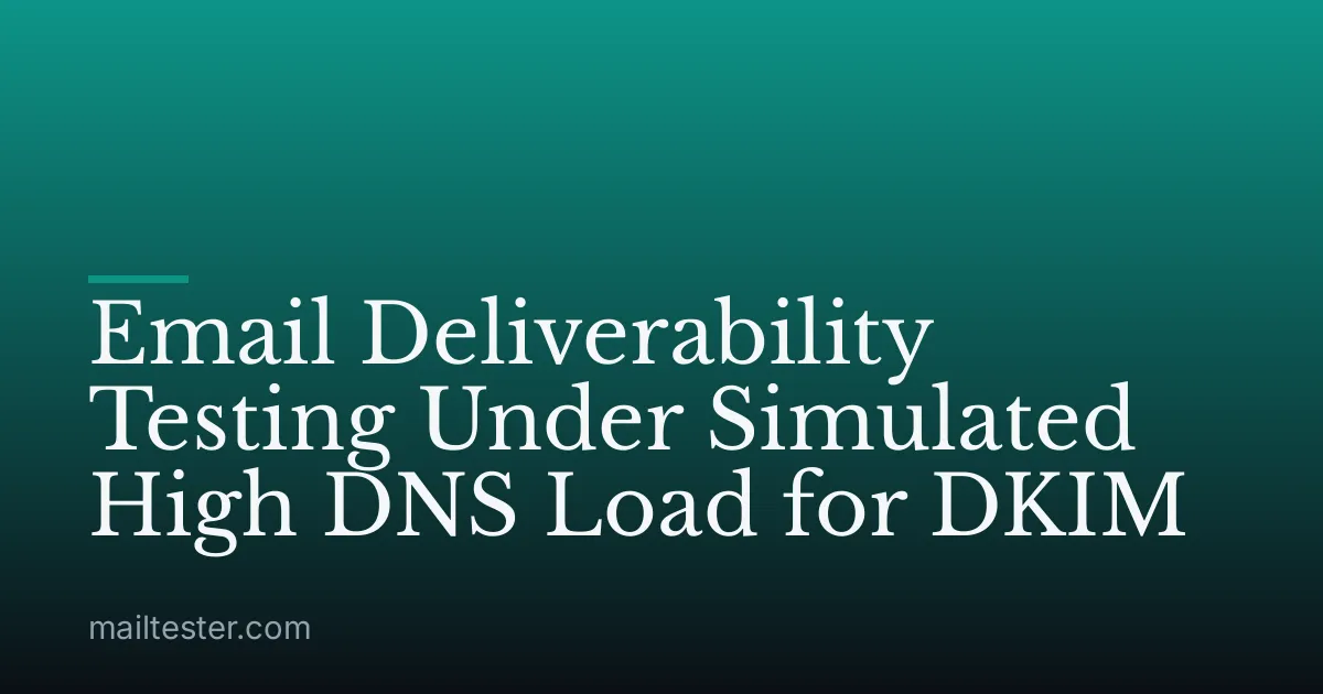 Email Deliverability Testing Under Simulated High DNS Load for DKIM