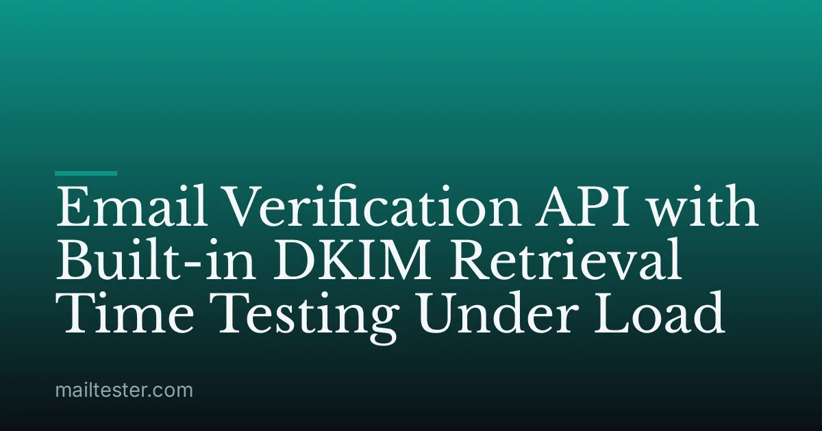 Email Verification API with Built-in DKIM Retrieval Time Testing Under Load