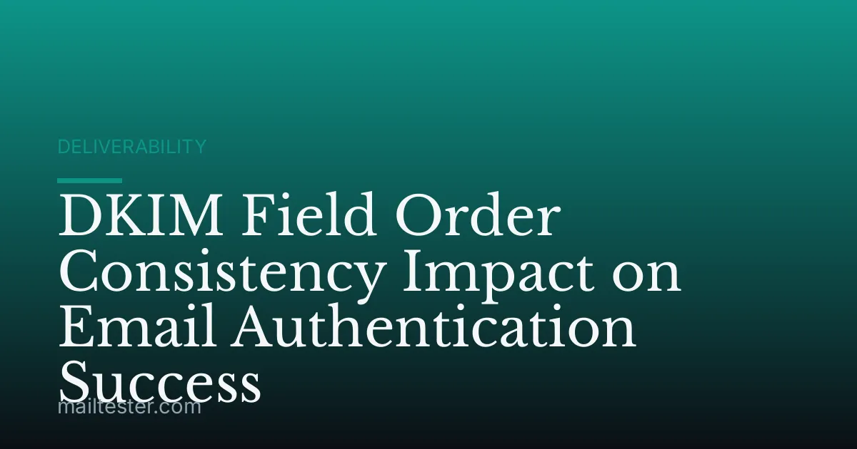 DKIM Field Order Consistency Impact on Email Authentication Success