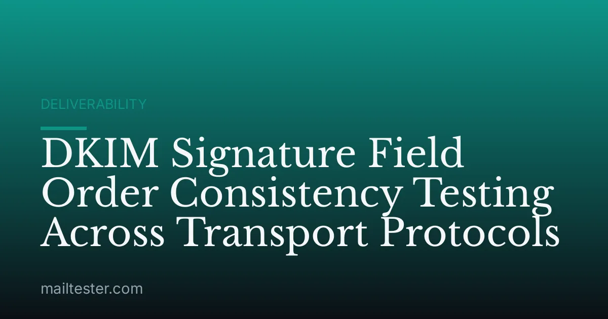 DKIM Signature Field Order Consistency Testing Across Transport Protocols