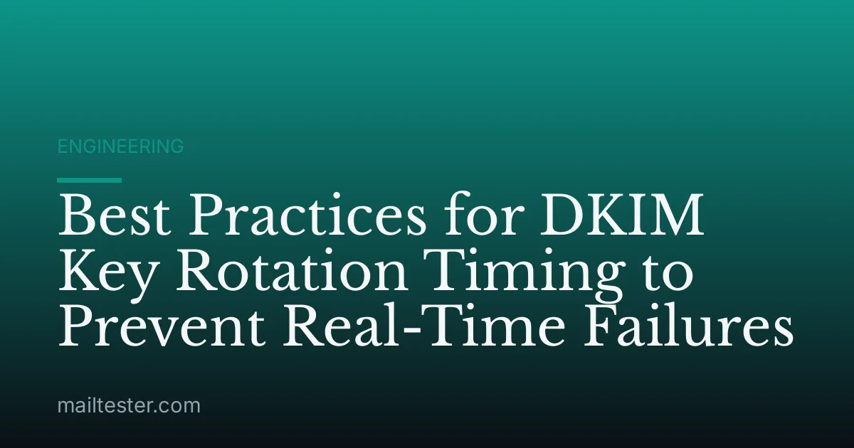Best Practices for DKIM Key Rotation Timing to Prevent Real-Time Failures