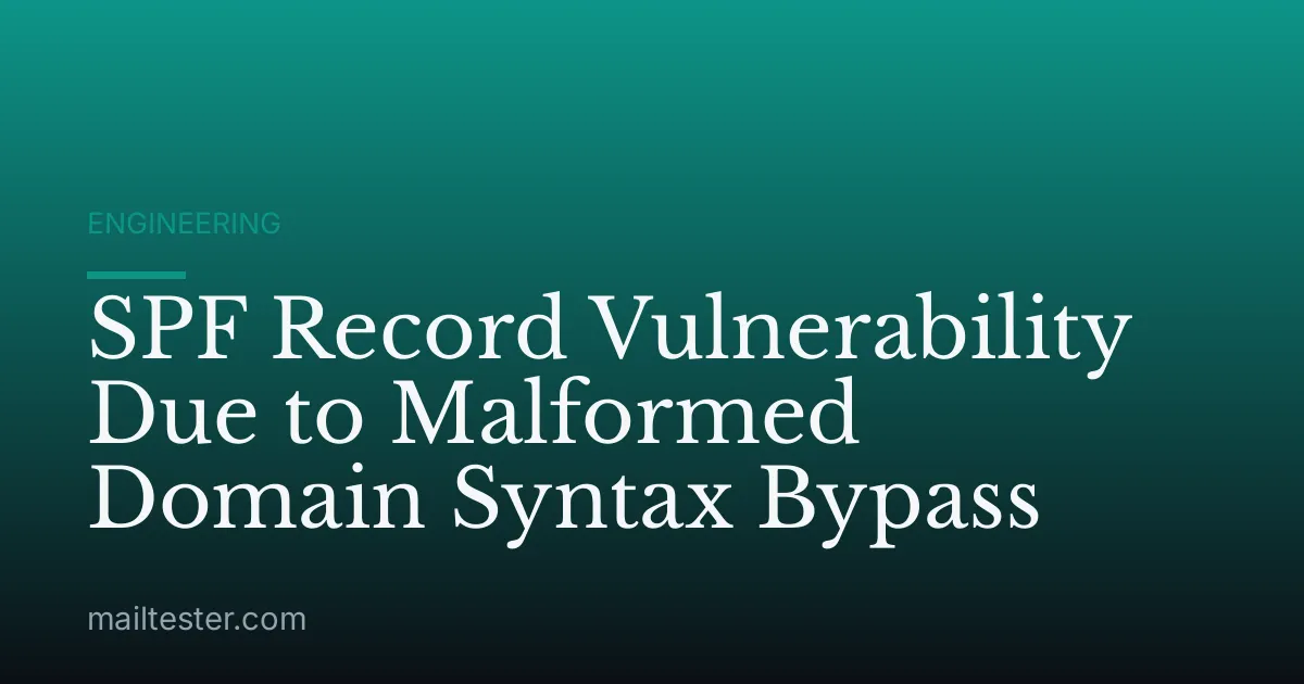 SPF Record Vulnerability Due to Malformed Domain Syntax Bypass