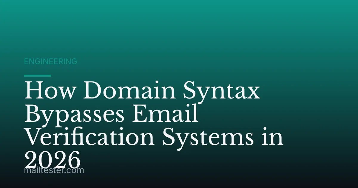 How Domain Syntax Bypasses Email Verification Systems in 2026