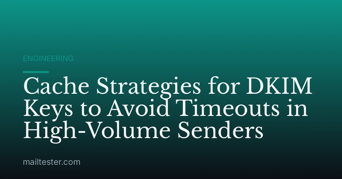Cache Strategies for DKIM Keys to Avoid Timeouts in High-Volume Senders