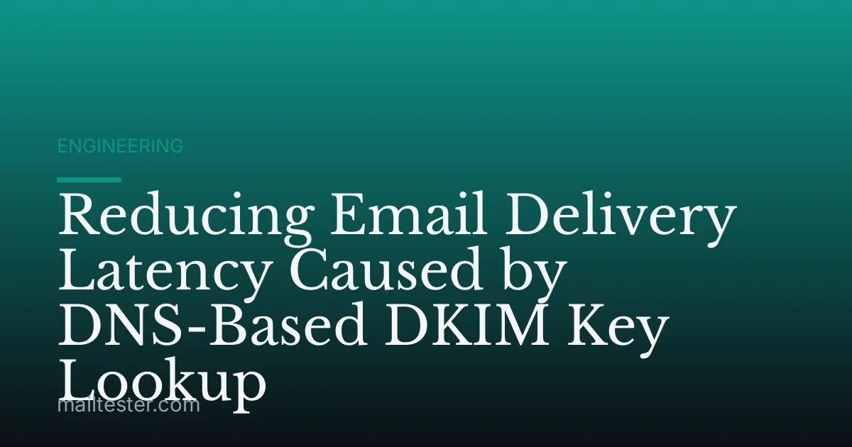 Reducing Email Delivery Latency Caused by DNS-Based DKIM Key Lookup