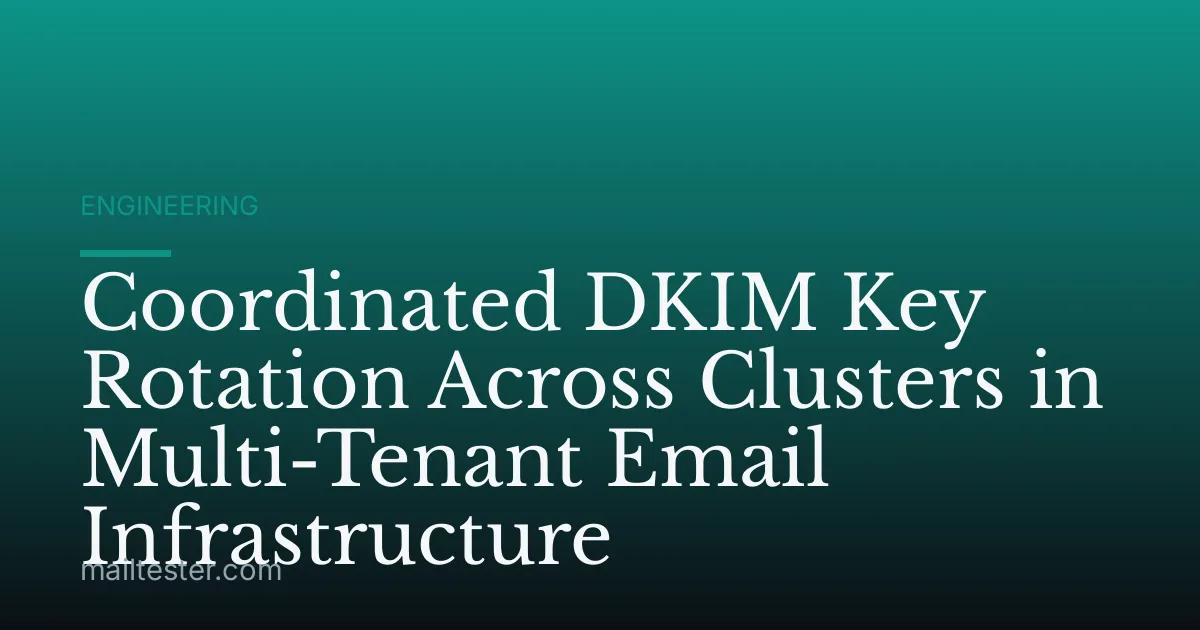 Coordinated DKIM Key Rotation Across Clusters in Multi-Tenant Email Infrastructure
