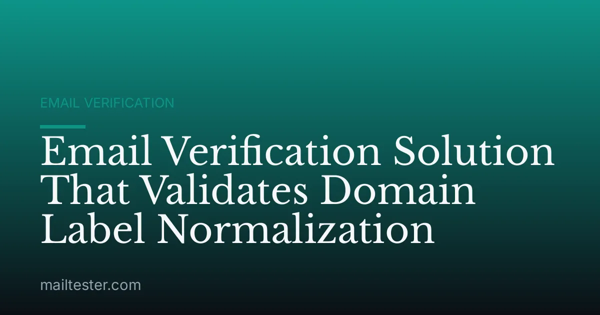 Email Verification Solution That Validates Domain Label Normalization